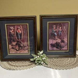 Country deco Don Doxey set of (2) framed prints”Little Big Man”